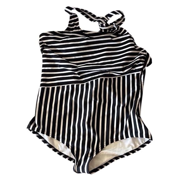 Lands' End Womens Large 14-16 Soft Cup Tugless Sporty One Piece Swimsuit UPF 50+ - Picture 1 of 10